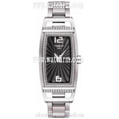 Tissot T-Trend Black Dial Stainless Steel Ladies Watch T0373091105701
