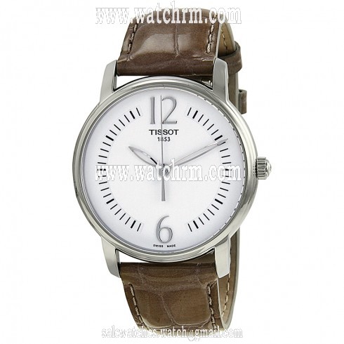 Tissot T-Trend Lady Round Silver Dial Beige Leather Ladies Watch T0522101603701