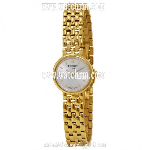Tissot T-Trend Lovely Silver Dial Gold-plated Ladies Watch T0580093303100