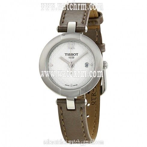 Tissot T-Trend Pinky White Dial Brown Leather Ladies Watch T0842101601701