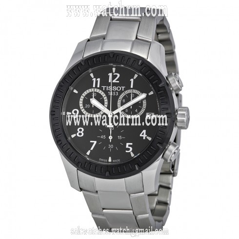 Tissot V8 Chronograph Black Dial Stainless Steel Men's Watch T0394172105700
