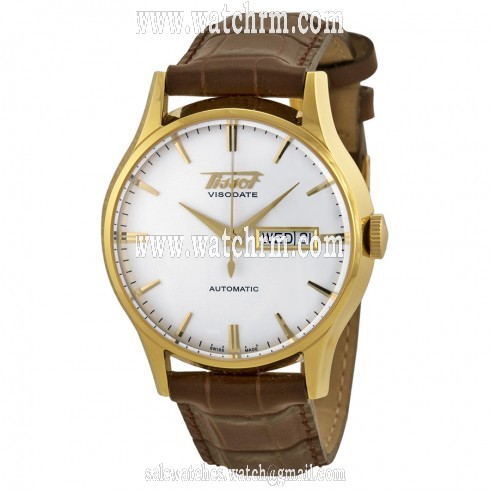 Tissot Visodate Automatic White Dial Brown Leather Men's Watch T0194303603101