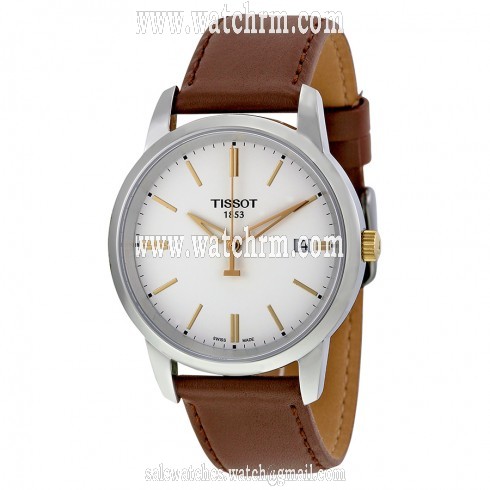 Tissot T-Classic Dream White Dial Brown Leather Men's Watch T0334102601100