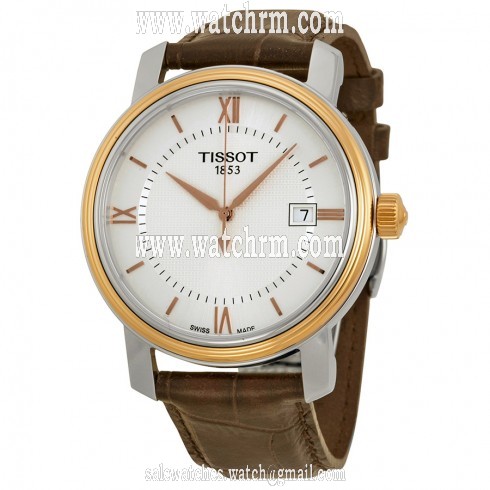 Tissot Bridgeport Silver Dial Brown Leather Men's Watch T0974102603800