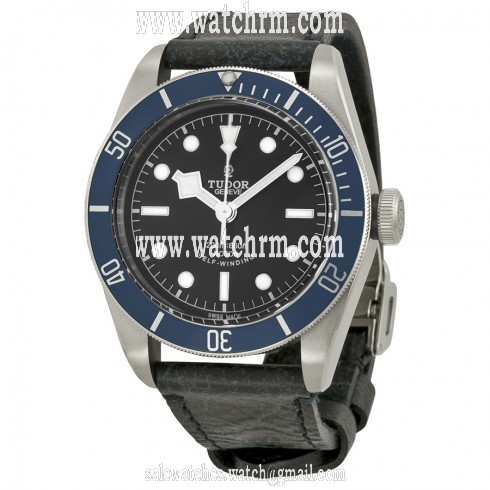 Tudor Black Bay Heritage Automatic Black Dial Aged Leather Men's Watch
