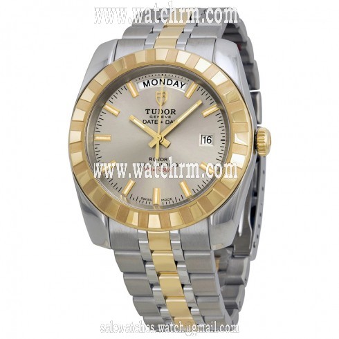 Tudor Date and Day Classic Automatic Beige Dial Stainless Steel and Yellow Gold Men's Watch 23013-SSTT