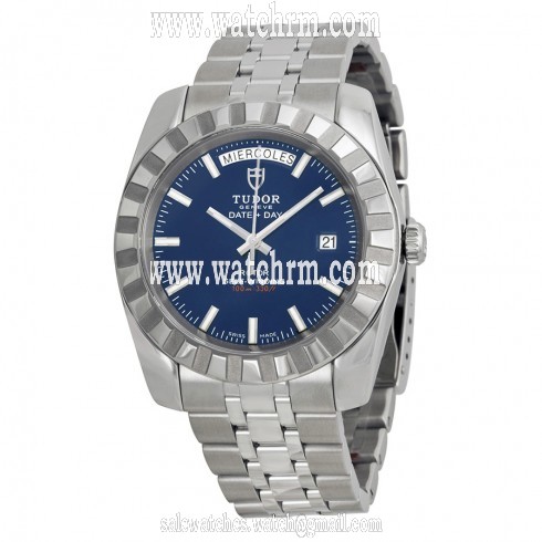 Tudor Date and Day Classic Automatic Blue Dial Stainless Steel Men's Watch 23010-BLSSS