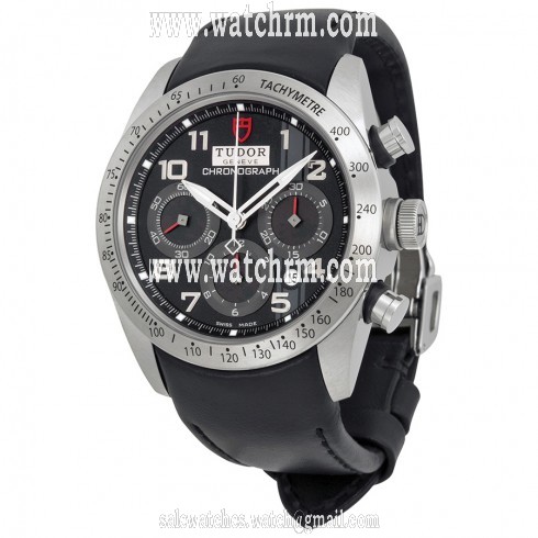 Tudor Fastrider Black Dial Chronograph Black Leather Men's Watch 42000-BKABKLS