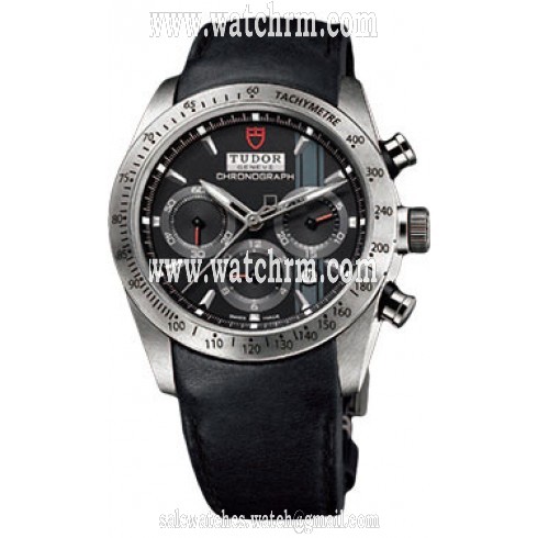 Tudor Fastrider Black Dial Chronograph Black Leather Men's Watch 42000-BKSBKLS