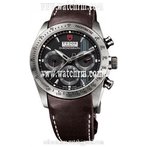 Tudor Fastrider Black Dial Chronograph Brown Leather Men's Watch 42000-BKSBRLS