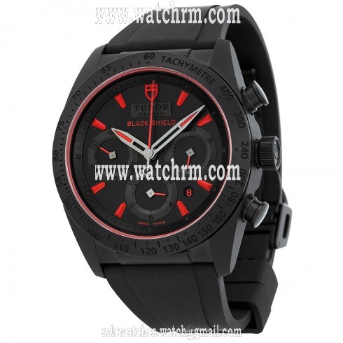 Tudor Fastrider Black Shield Black Dial Blsck Rubber Men's Watch 42000CR-BKSBKRS