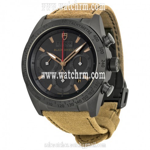 Tudor Fastrider Blackshiled Black Dial Alcantara Strap Men's Watch 42000CN-ALCANTARA