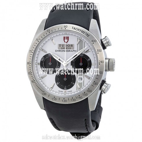 Tudor Fastrider Chronograph White Dial Black Leather Watch 42000-WSBKLS