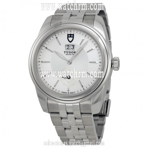 Tudor Glamour Mechanical Silver Dial Stainless Steel Watch 57000-SVSS