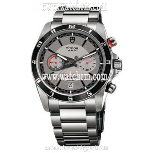 Tudor Grantour Silver Dial Flyback Chronograph Steel Men's Watch 20550N-SVSS