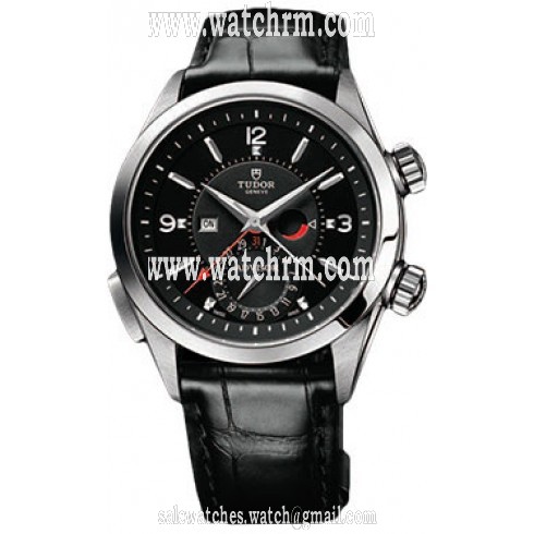 Tudor Heriatge Advisor Black Dial Leather Men's Watch 79620TN-BKLS