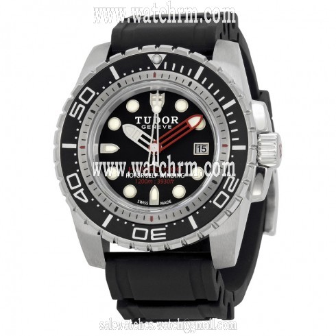 Tudor Hydronaut Automatic Black Dial Black Rubber Men's Watch 25000-BKSBKRS