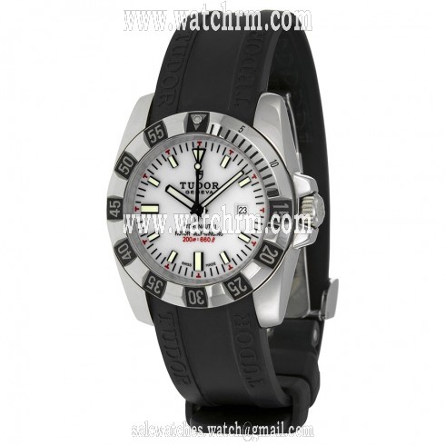 Tudor Hydronaut II White Dial Black Rubber Ladies Watch 24030-WSBKRS