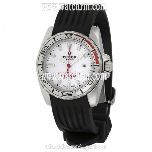 Tudor Hydronaut II White Dial Black Rubber Ladies Watch 24060-WSBKRS