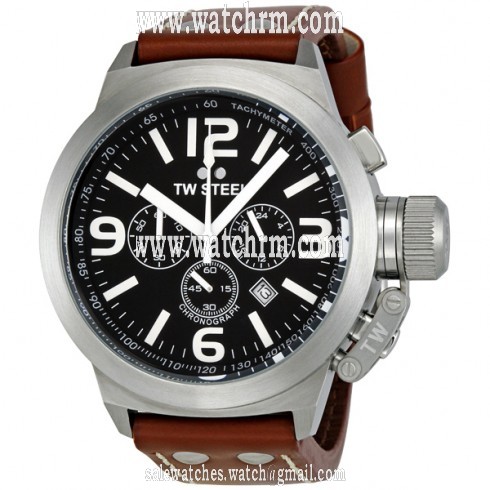 TW Steel Canteen 45mm Black Dial Chronograph Men's Watch TW6