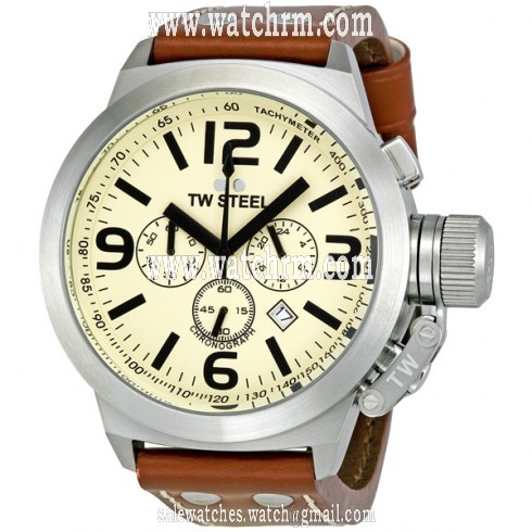 TW Steel Canteen 45mm Ivory Dial Chronograph Men's Watch TW5