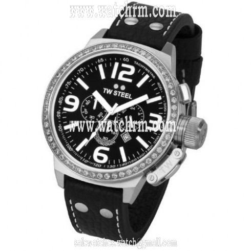 TW Steel Canteen 50 MM Black Dial Chronograph Men's Watch TW9