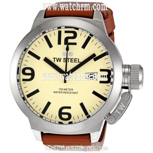 TW Steel Canteen 50 MM Ivory Dial Men's Watch TW21M