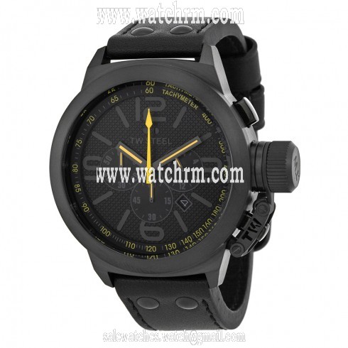 TW Steel Canteen Black Dial Black Leather Men's Watch TW900R