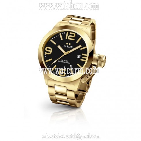 TW Steel Canteen Black Dial Men's Gold Tone Watch CB91