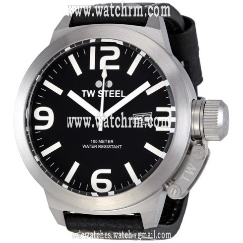 TW Steel Canteen Black Leather Black Dial Men's Watch TW22N