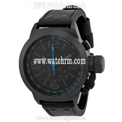 TW Steel Canteen Chronograph Black Dial Leather Men's Watch TW904R