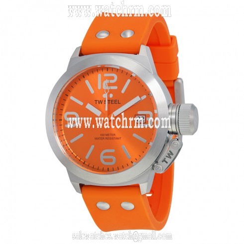 TW Steel Canteen Orange Sunray Dial Orange Silicone Men's Watch TW530