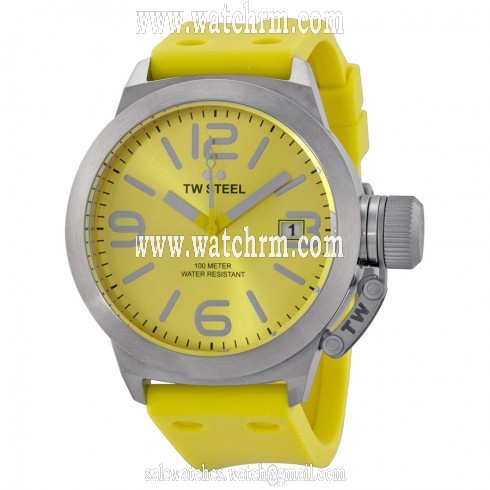 TW Steel Canteen Yellow Dial Yellow Silicone Men's Watch TW520