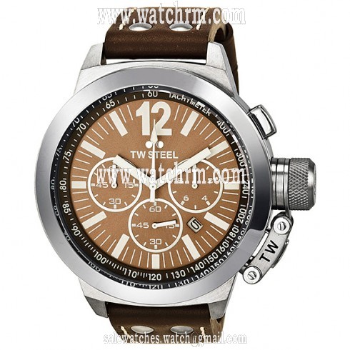 TW Steel CEO 50mm Chronograph Brown Dial Brown Leather Men's Watch CE1012R