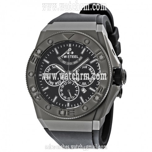TW Steel CEO Black Dial Black Rubber Men's Watch CE5000