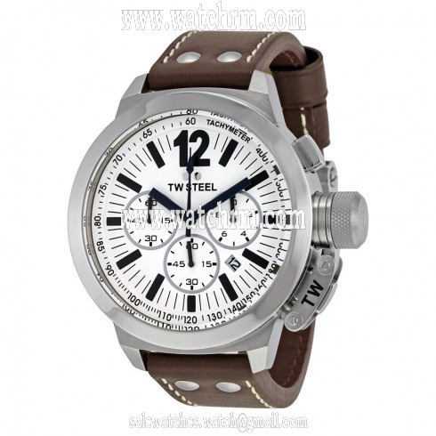 TW Steel CEO Canteen 50 MM Chronograph White Dial Men's Watch CE1008