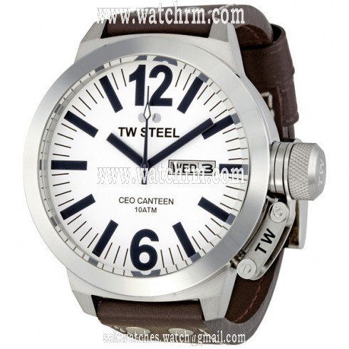 TW Steel CEO Canteen 50 MM White Dial Men's Watch CE1006