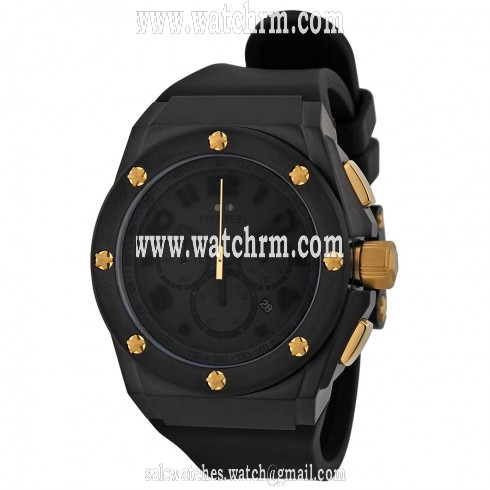 TW Steel CEO Chronograph Black Silicon Strap 44mm Men's Watch TW684