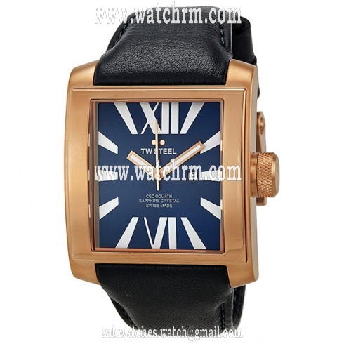 TW Steel CEO Goliath Blue Dial Dark Blue Leather Unisex Watch CE3018
