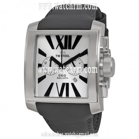 TW Steel CEO Goliath Silver Sunray Chronograph Dial 42MM Men's Watch CE3003
