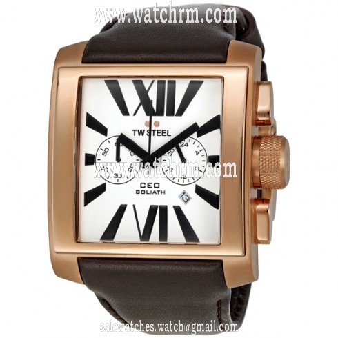 TW Steel CEO Goliath White Dial Chronograph Gold-plated 42mm Men's Watch CE3009