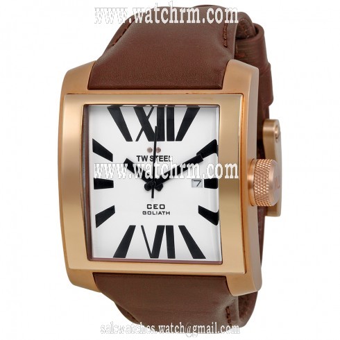 TW Steel CEO Goliath White Dial Rose Gold PVD 42mm Men's Watch CE3008