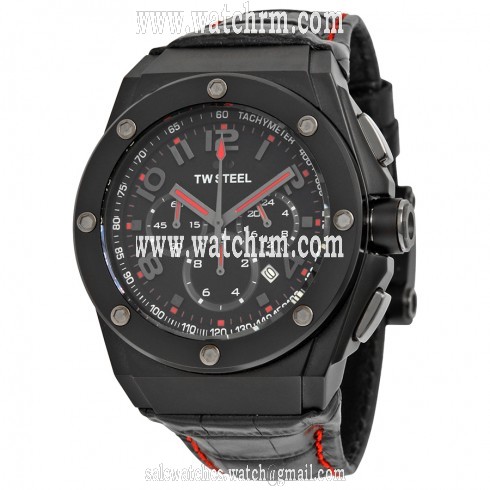 TW Steel CEO Tech Black Dial Black Leather Men's Watch CE4008