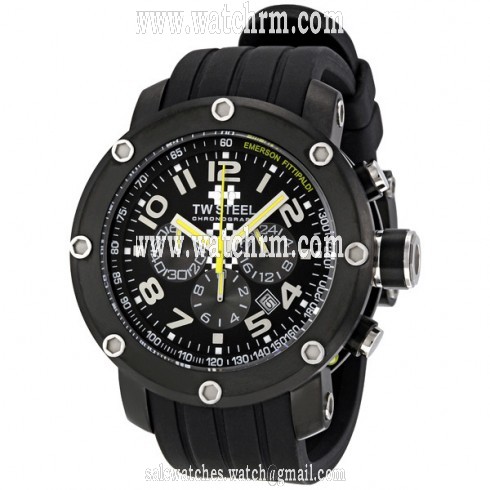 TW Steel Emerson Fittipaldi Black Rubber Chronograph Men's Watch TW609