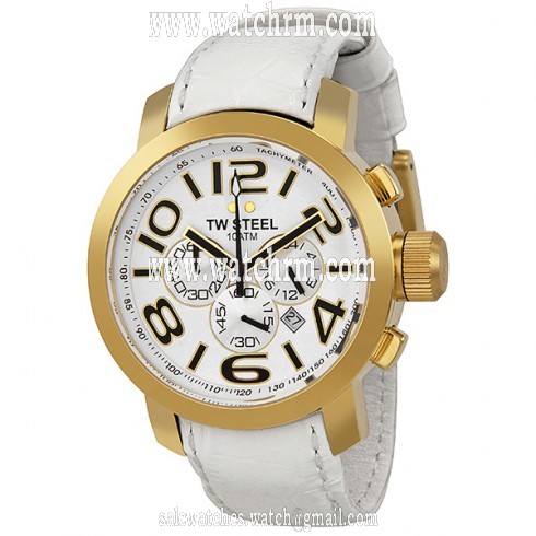 TW Steel Grandeur 45mm White Dial Chronograph Men's Watch TW55