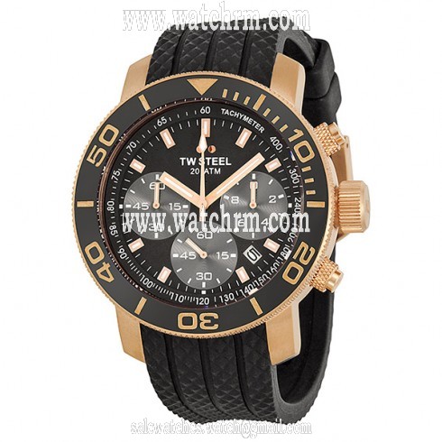 TW Steel Grandeur Black Dial 45mm Rose Gold-tone Men's Watch TW702