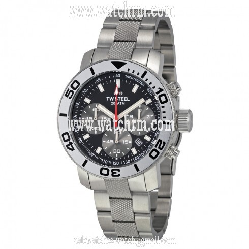 TW Steel Grandeur  Chronograph Black Dial Stainless Steel Men's Watch TW706