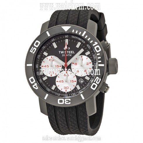 TW Steel Grandeur Chronograph Titanium Grey Dial 45mm Black Rubber TW704