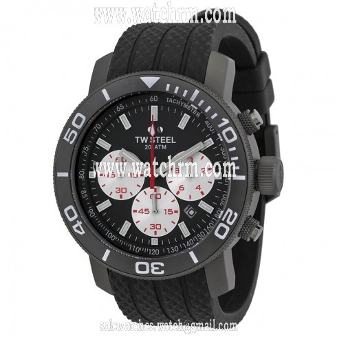 TW Steel Grandeur Chronograph Titanium Grey Dial 48mm Black Rubber STW705