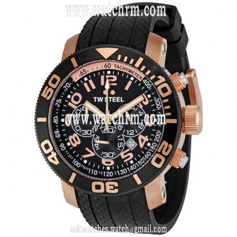 TW Steel Grandeur Diver 45 MM Rose Gold Plated Case Chronograph Men's Watch TW93
